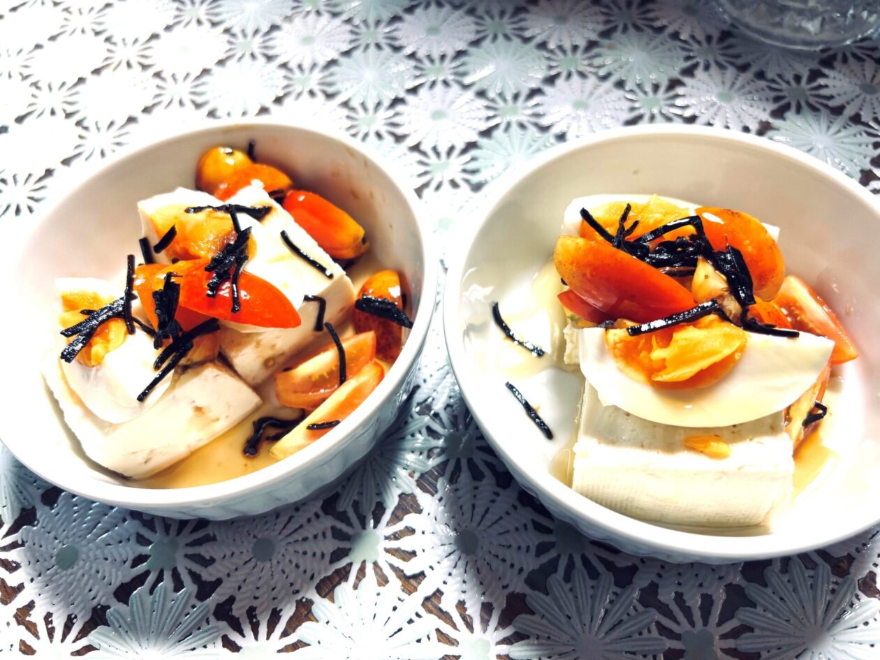 トマト豆腐をちょっとアレンジして作ってみた